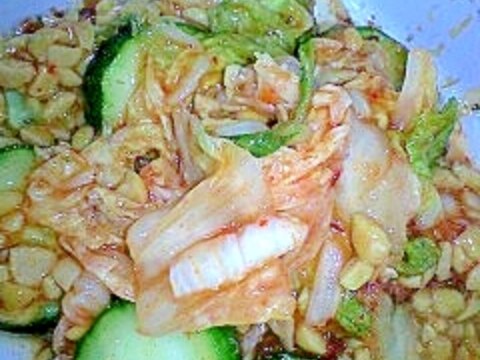 きゅうりと納豆のキムチ和え